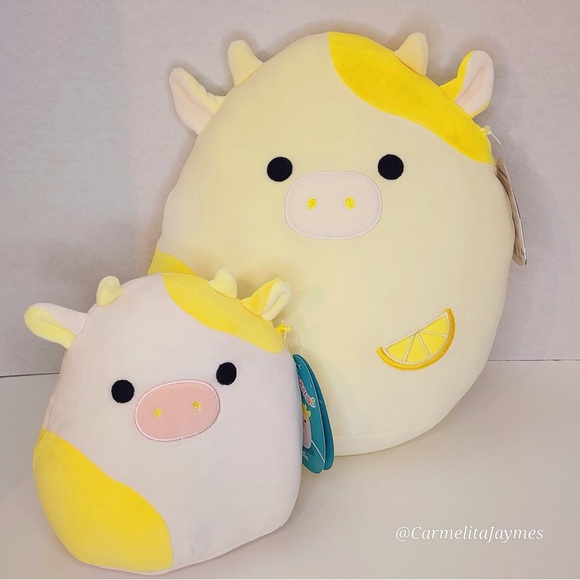 DAGMAR 🍋🐄 FTM Yellow Lemon Cow Original Squishmallow By Kellytoy NWT - Picture 9 of 9